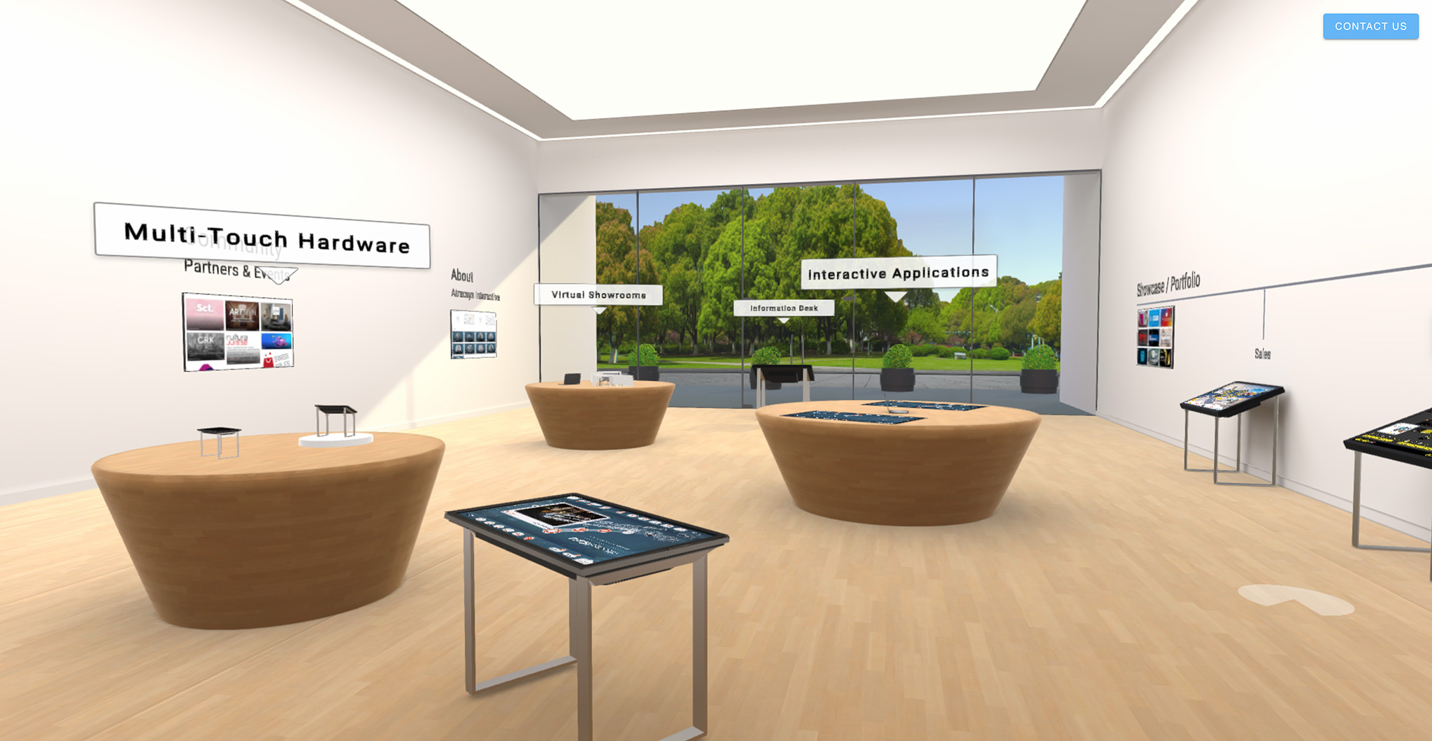Dive Corporate Metaverse Virtual Showroom by Immensive multi-touch hardware