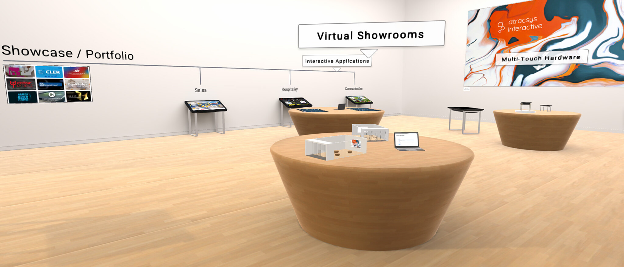 Dive Corporate Metaverse Virtual Showroom by Immensive multi-touch hardware